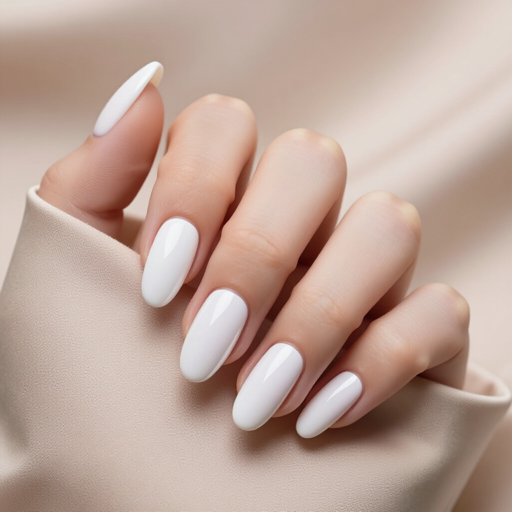 Ombre White Almond Chrome with a Seamless Color Transition - white almond chrome nails