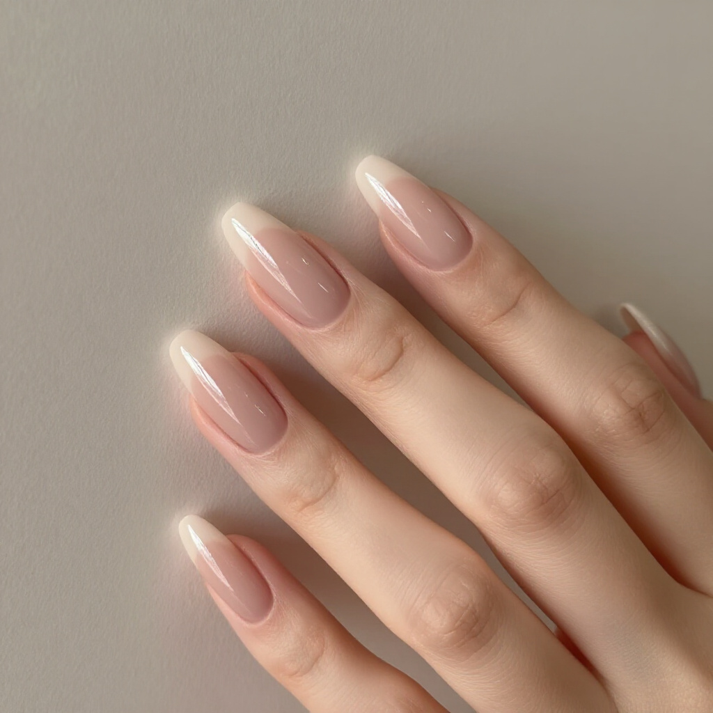Pale Pink Nude Almond Chrome Nails with Subtle Iridescence - nude almond chrome nails Pale Pink Nude Almond Chrome Nails with Subtle Iridescence - nude almond chrome nails