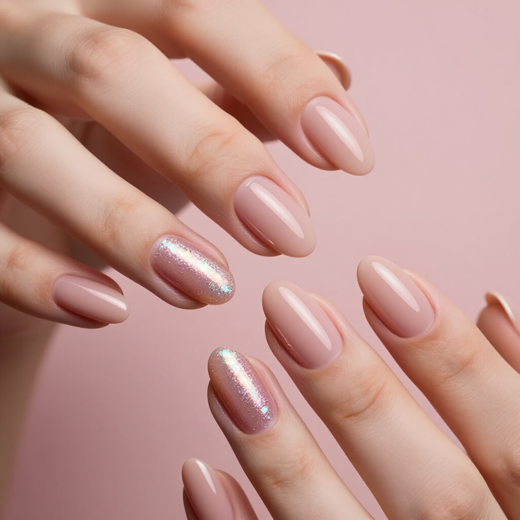 Soft Coral Nude Almond Chrome Nails for a Subtle Pop of Color - nude almond chrome nails Soft Coral Nude Almond Chrome Nails for a Subtle Pop of Color - nude almond chrome nails