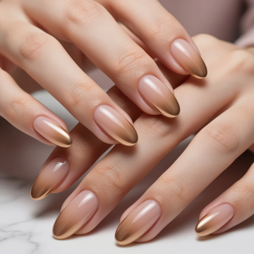 Creamy Caramel Nude Almond Chrome Nails for Rich Sophistication - nude almond chrome nails Creamy Caramel Nude Almond Chrome Nails for Rich Sophistication - nude almond chrome nails