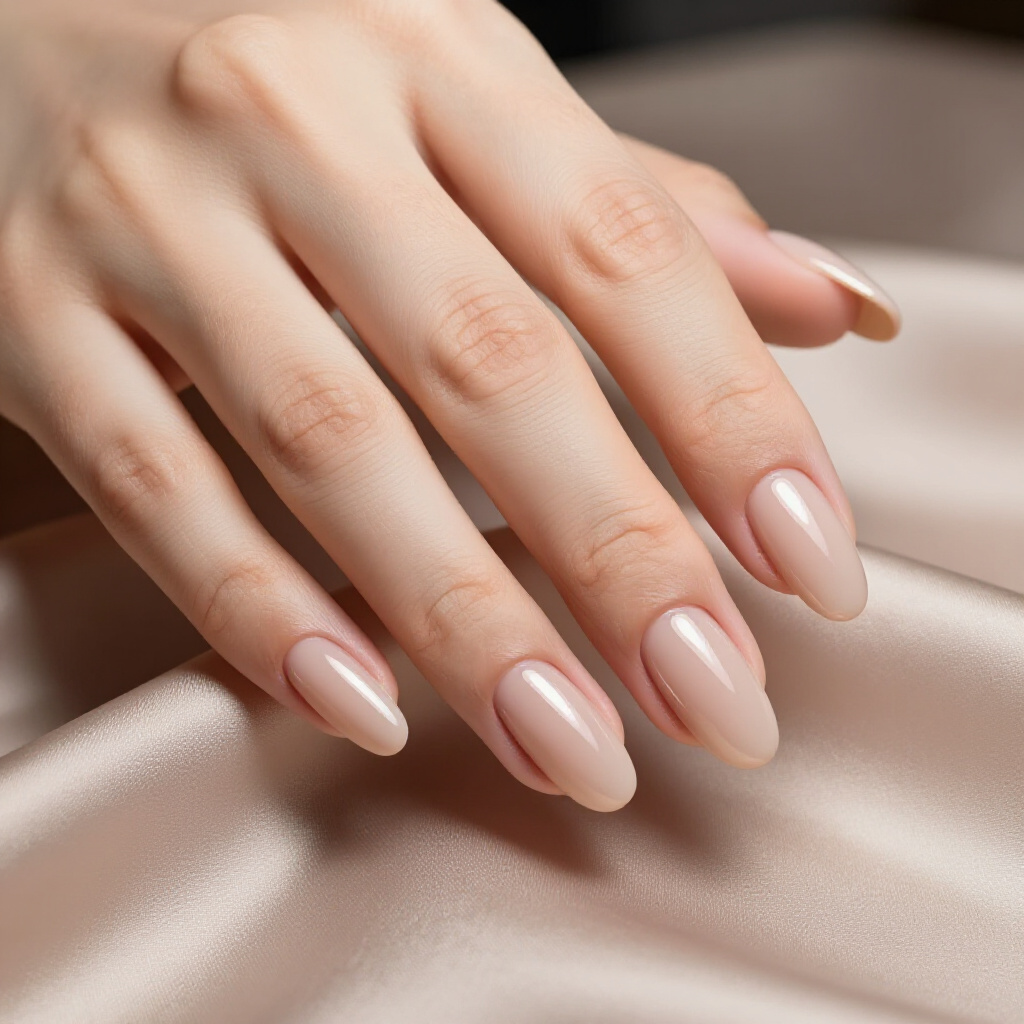 Sheer Nude Almond Chrome Nails with a Subtle Glass-Like Finish - nude almond chrome nails Sheer Nude Almond Chrome Nails with a Subtle Glass-Like Finish - nude almond chrome nails