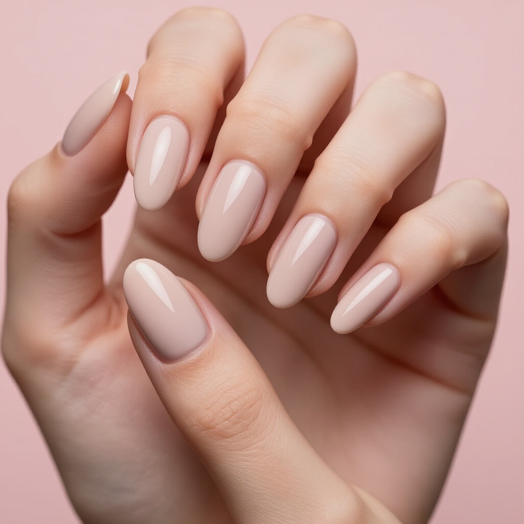 Pale Peach Nude Almond Chrome Nails with a Dewy Finish - nude almond chrome nails Pale Peach Nude Almond Chrome Nails with a Dewy Finish - nude almond chrome nails