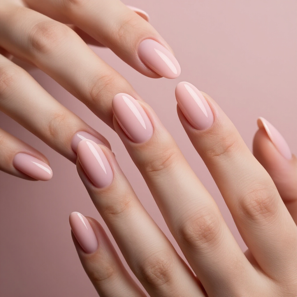 Rose Gold Chrome Accents on a Pink Almond Base - pink almond classy chrome nails