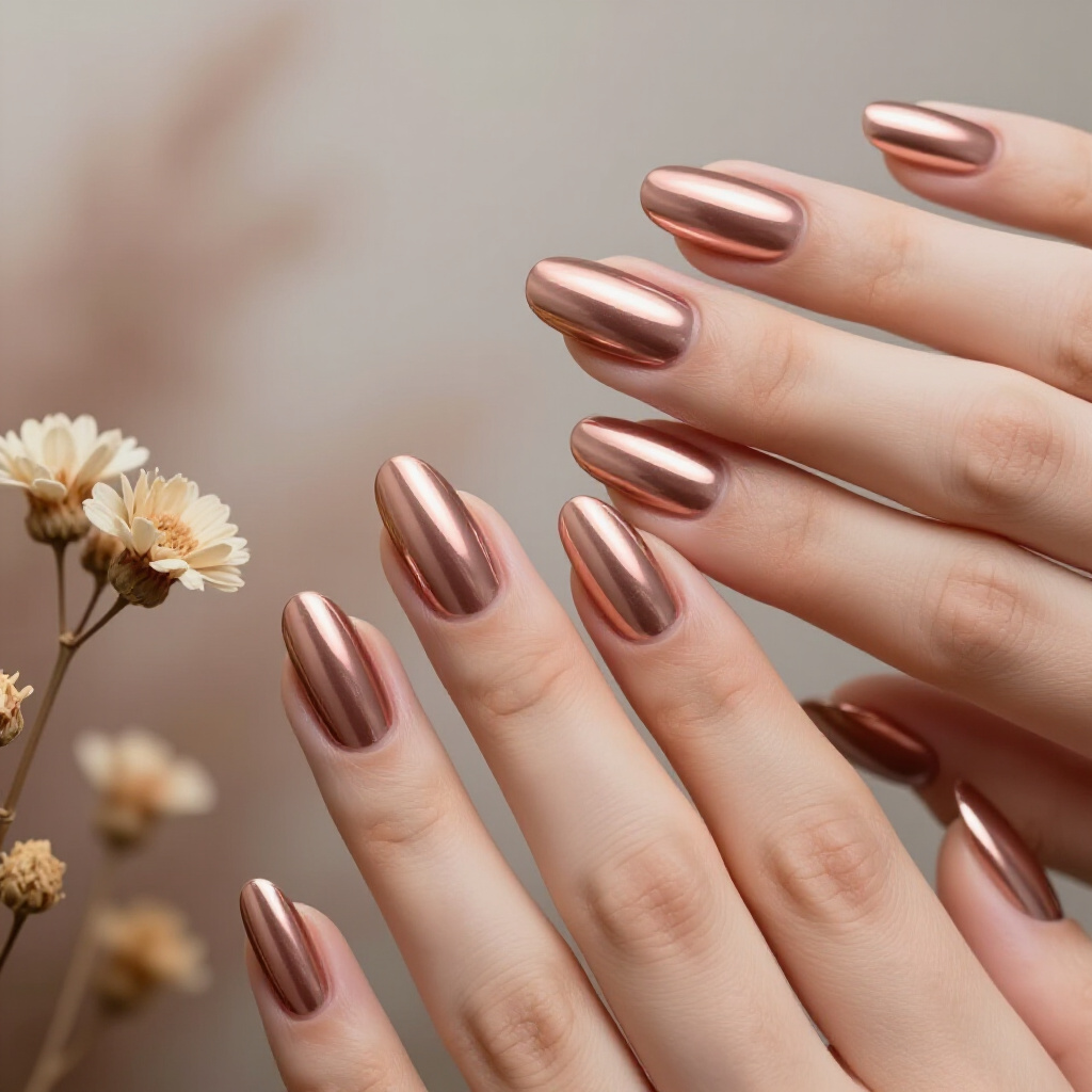 Hot Pink Almond Nails with a Bold Chrome Finish - pink almond classy chrome nails