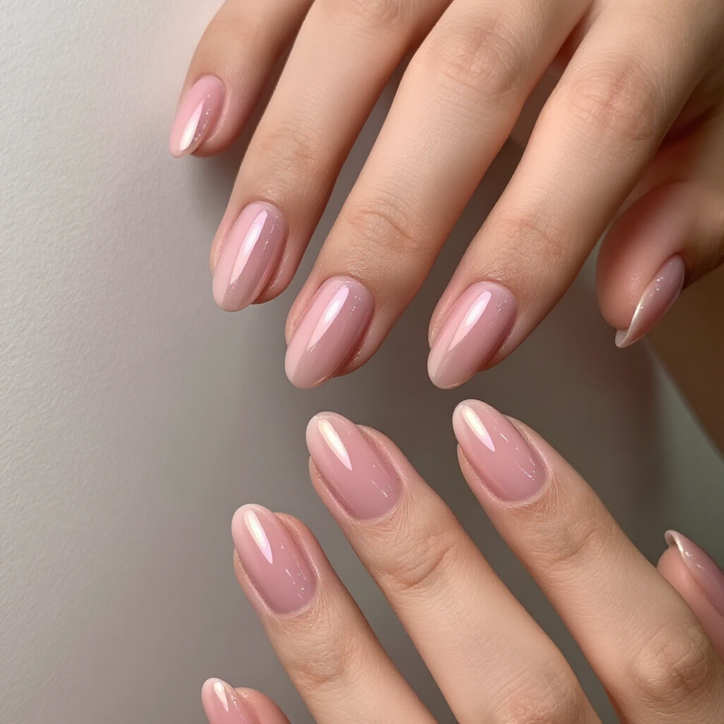 Subtle Gradient Pink Almond Chrome Nails - pink almond classy chrome nails