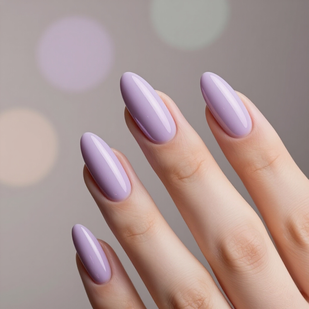 Rosy Nude with a Delicate Aurora Chrome Swirl - nude short simple chrome nails