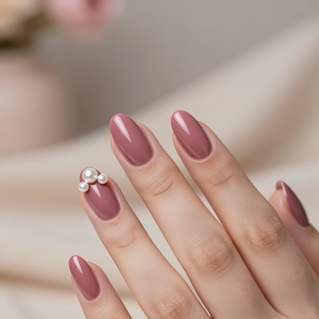 Chocolate Brown Velvet with a Matte Finish All Over - velvet nails