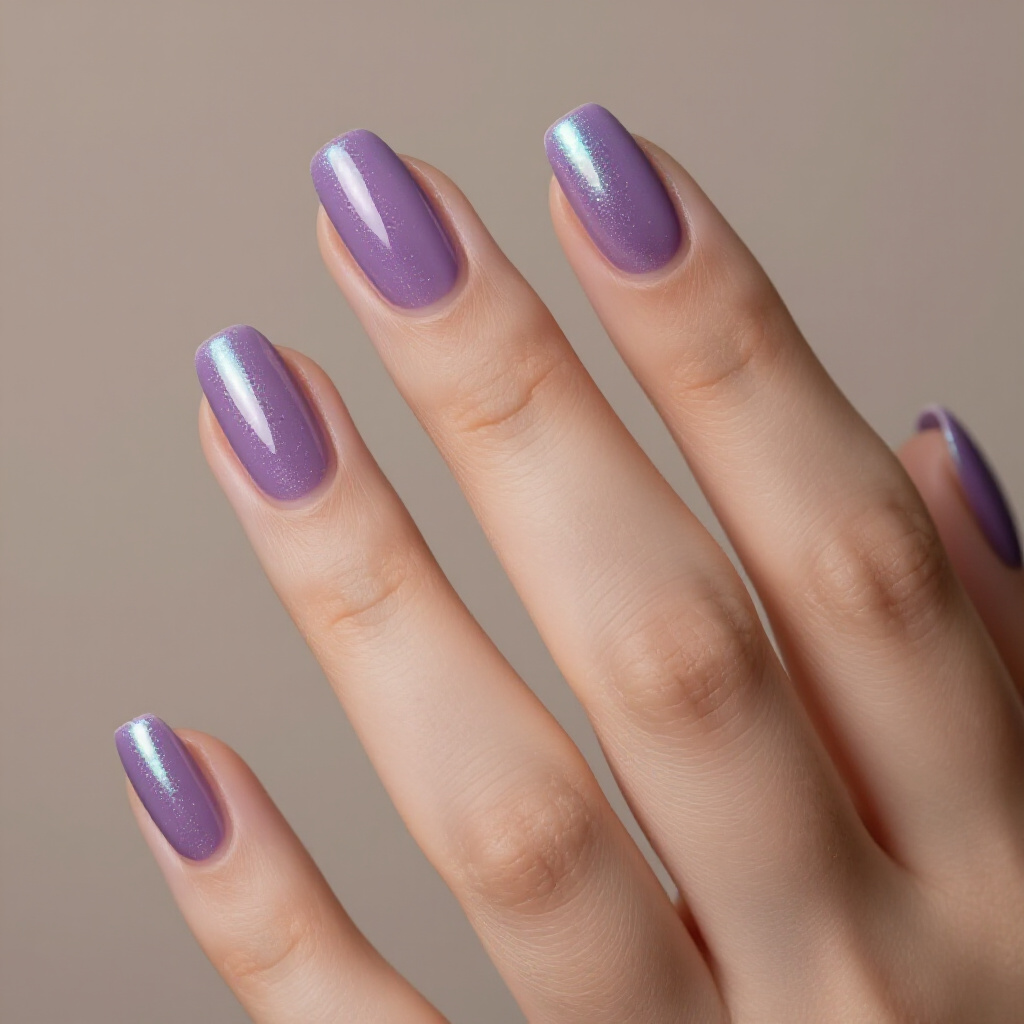 Smoky Mauve Velvet with a Chrome French Tip - velvet nails