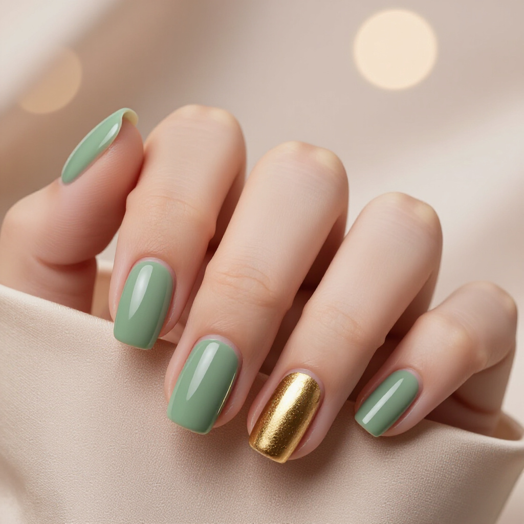 Teal Blue Short Velvet Nails with a Minimalist Geometric Design - short velvet nails