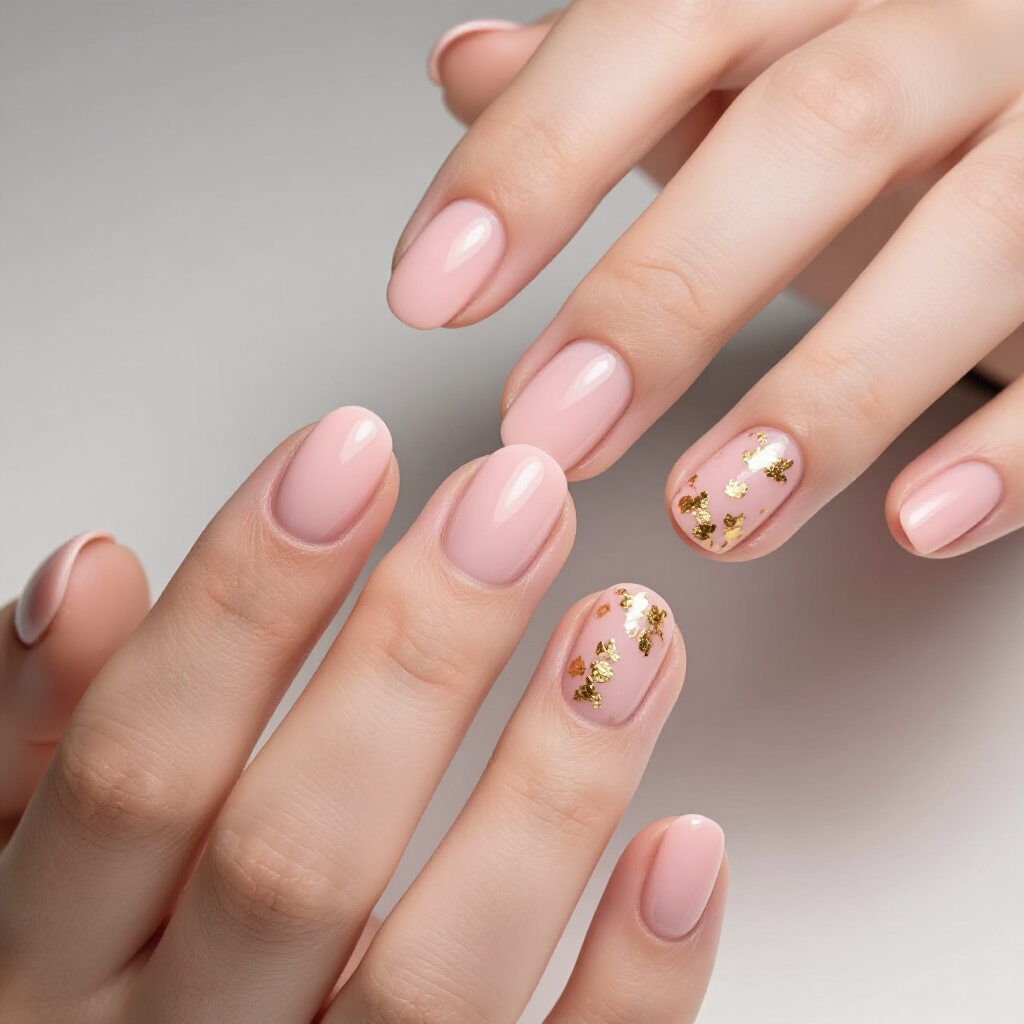 Muted Mauve Short Velvet Nails with a Gradient Ombre Effect - short velvet nails