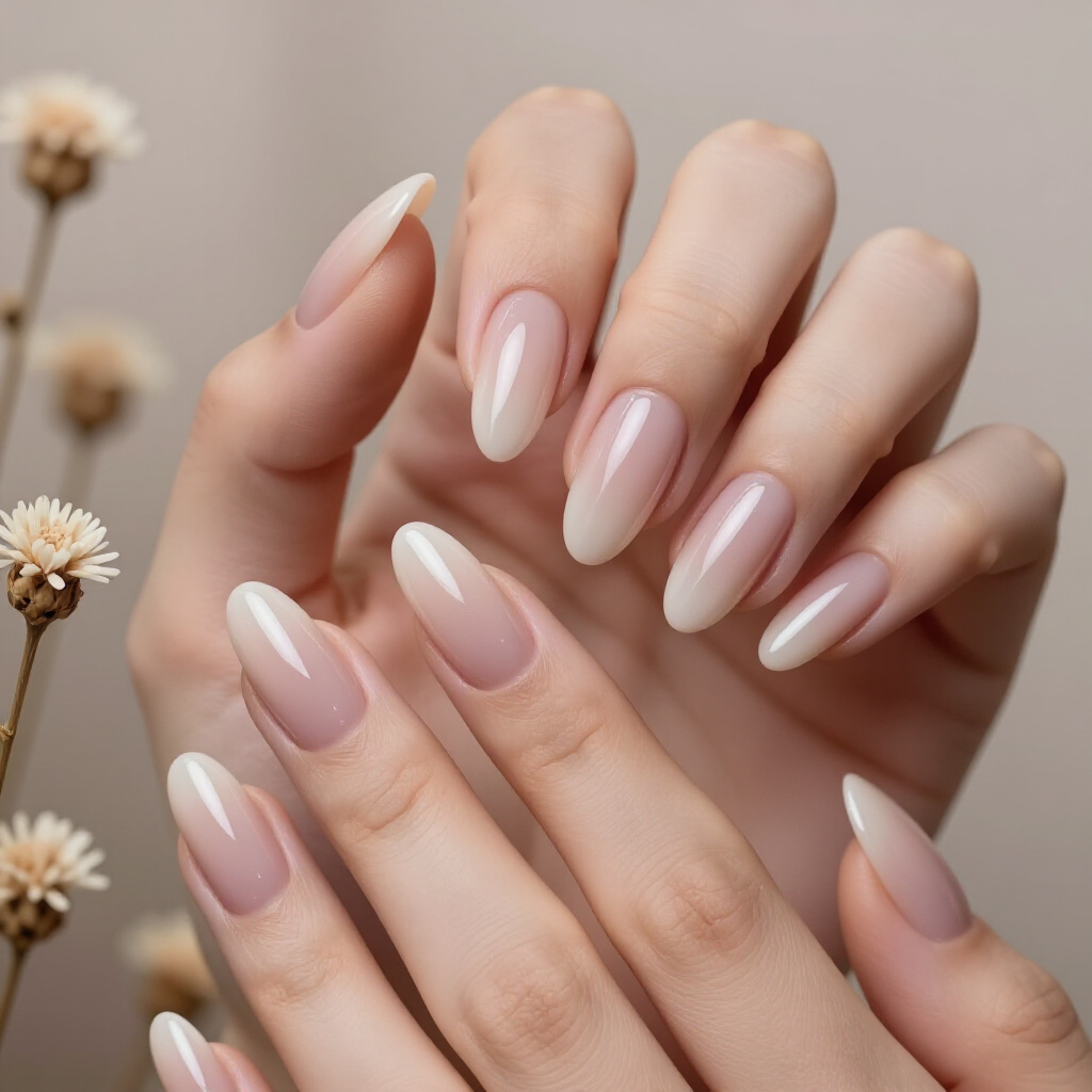 Dusty Blue Velvet Almond Nails with Subtle Silver Leafing - almond velvet nails Dusty Blue Velvet Almond Nails with Subtle Silver Leafing - almond velvet nails
