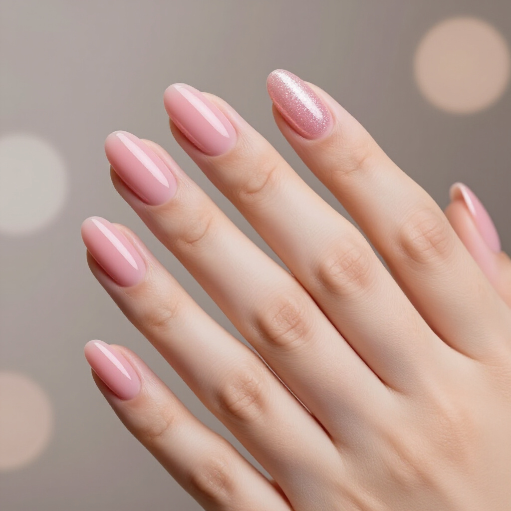 Baby Pink Short Velvet Nails with a Subtle Shimmer - pink short velvet nails Baby Pink Short Velvet Nails with a Subtle Shimmer - pink short velvet nails