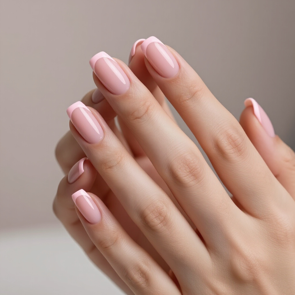 Light Pink Short Velvet Nails with a Glitter Ombre - pink short velvet nails Light Pink Short Velvet Nails with a Glitter Ombre - pink short velvet nails