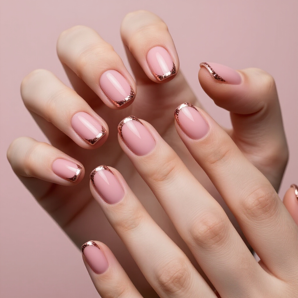 Metallic Pink Short Velvet Nails with a Soft Sheen - pink short velvet nails Metallic Pink Short Velvet Nails with a Soft Sheen - pink short velvet nails