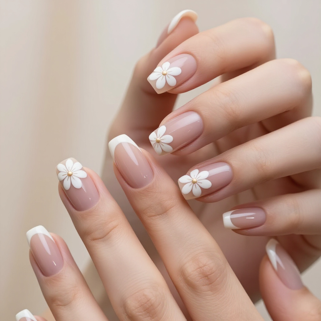 Geometric White Short Velvet Nails with Bold Black Lines - white short velvet nails