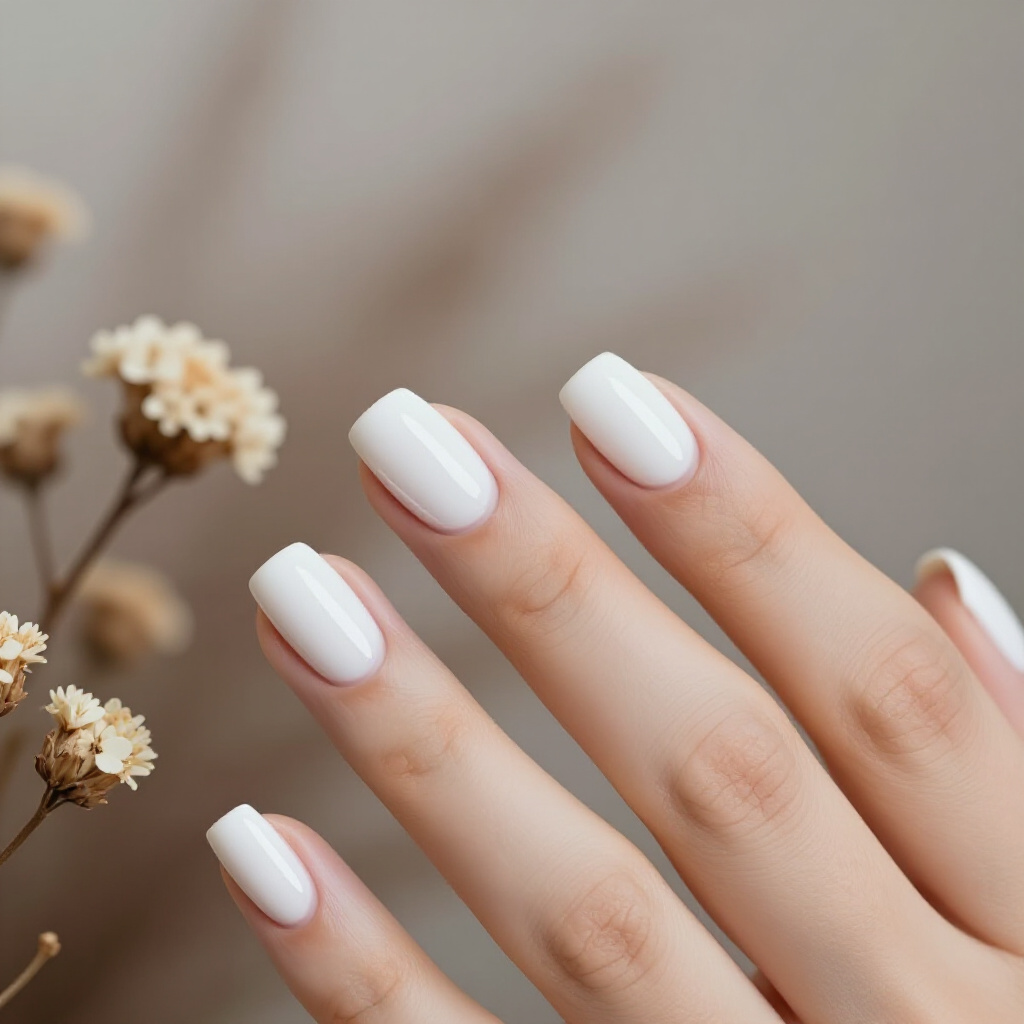 Soft Ombre Effect: White to Nude Velvet Nails for Gradual Elegance - white short velvet nails
