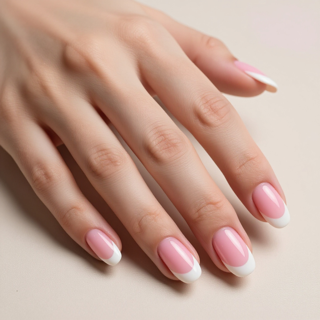 Subtle Holographic Flakes Embedded in White Short Velvet Nails - white short velvet nails