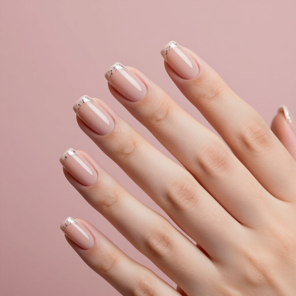Rosy Beige Nude Short Velvet Nails with a Hint of Soft Color - nude short velvet nails