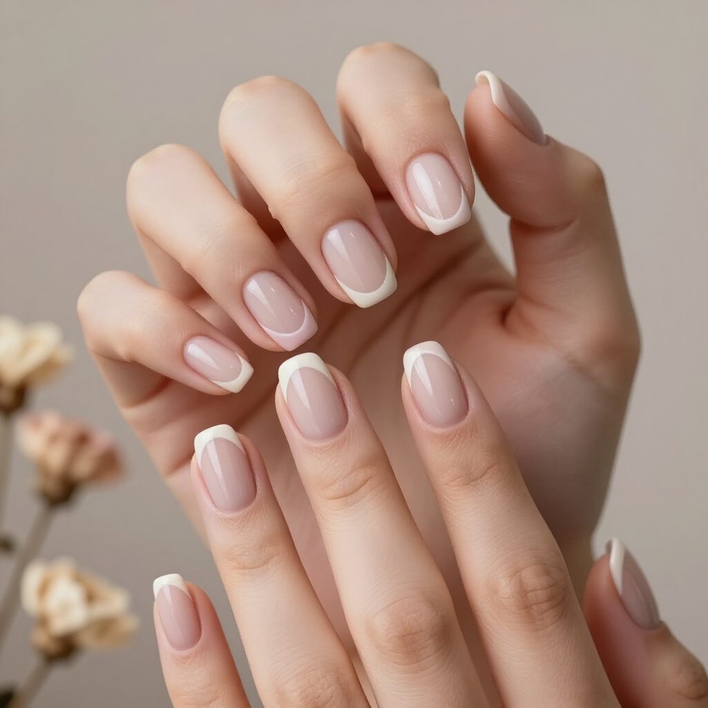 Blush Nude Short Velvet Nails: A Romantic and Subtle Choice - nude short velvet nails