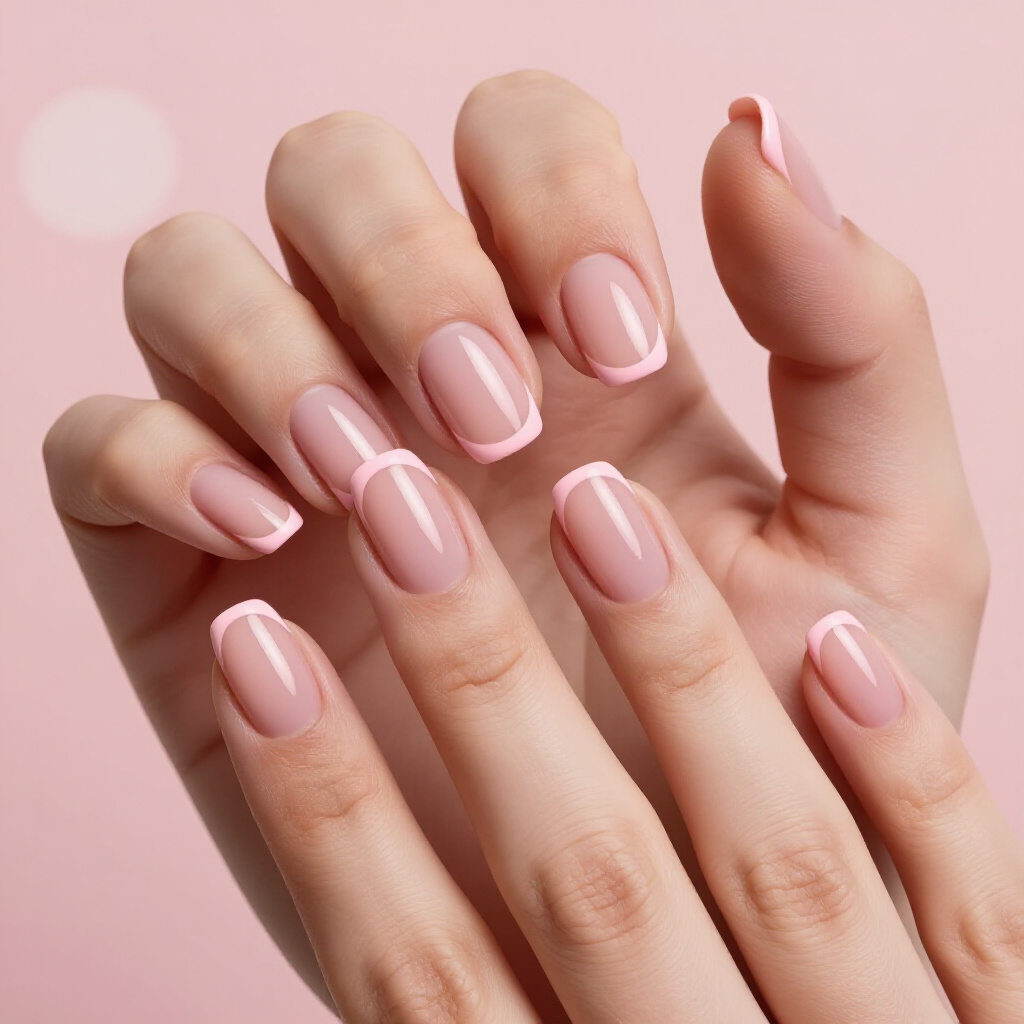 Rich Fuchsia Pink Velvet Nails with a Clean French Tip - pink short classy velvet nails