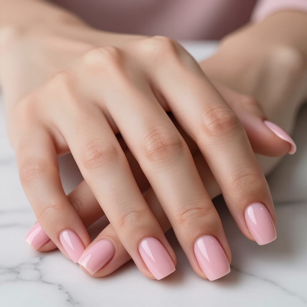 Soft Mauve Pink Velvet with a subtle Geometric Accent Line - pink short classy velvet nails