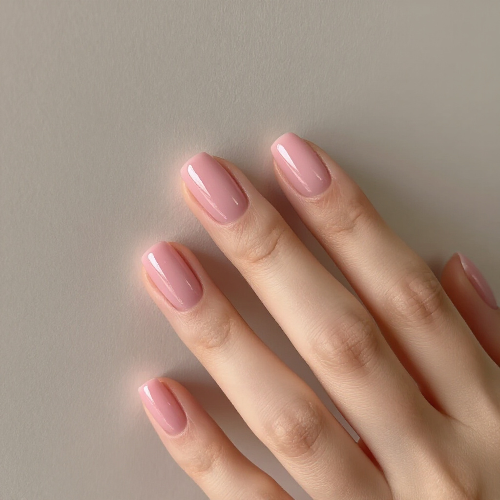 Rose Gold Pink Velvet with a Subtle Shimmer Overlay - pink short classy velvet nails