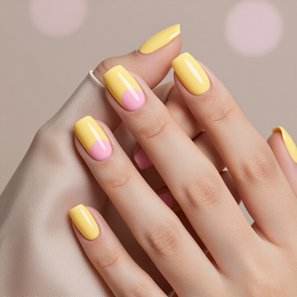 Soft Nude Pink Velvet with a Tiny Gold Heart Accent - pink short classy velvet nails