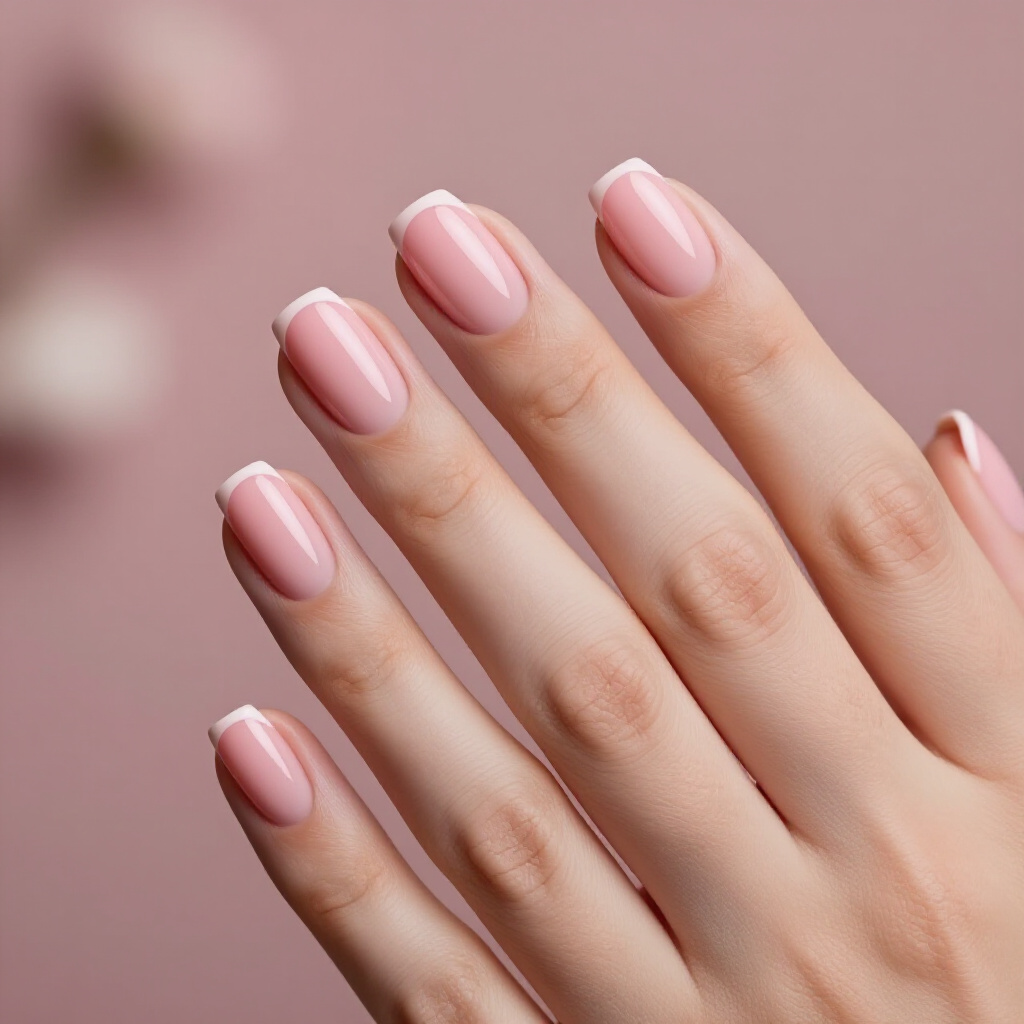 Sheer Pink Velvet with Subtle Diamond Dust Effect - pink short classy velvet nails