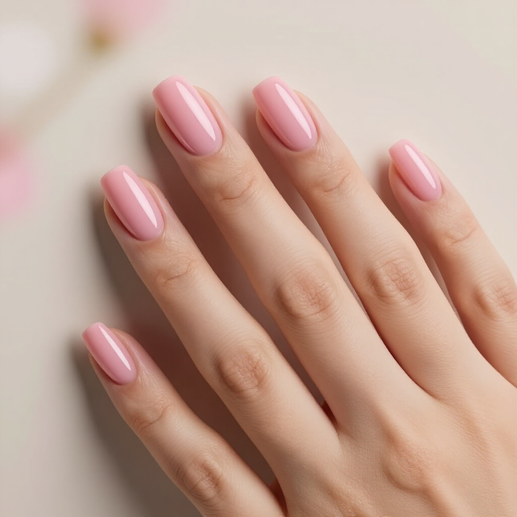 Dusty Rose Pink Short Cute Velvet Nails with a Subtle Ombre Fade - pink short cute velvet nails