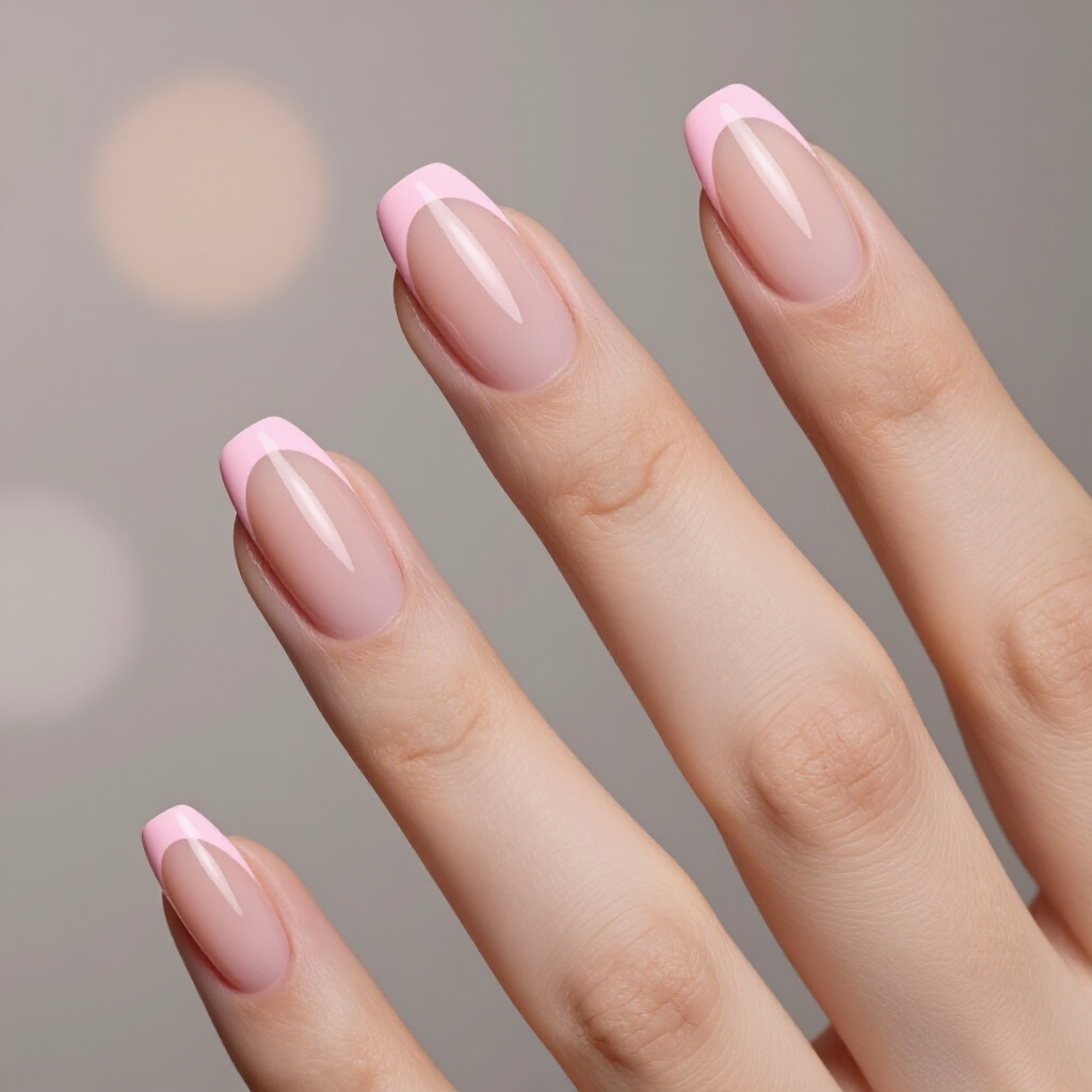 Magenta Pink Short Cute Velvet Nails with a Holographic Accent - pink short cute velvet nails
