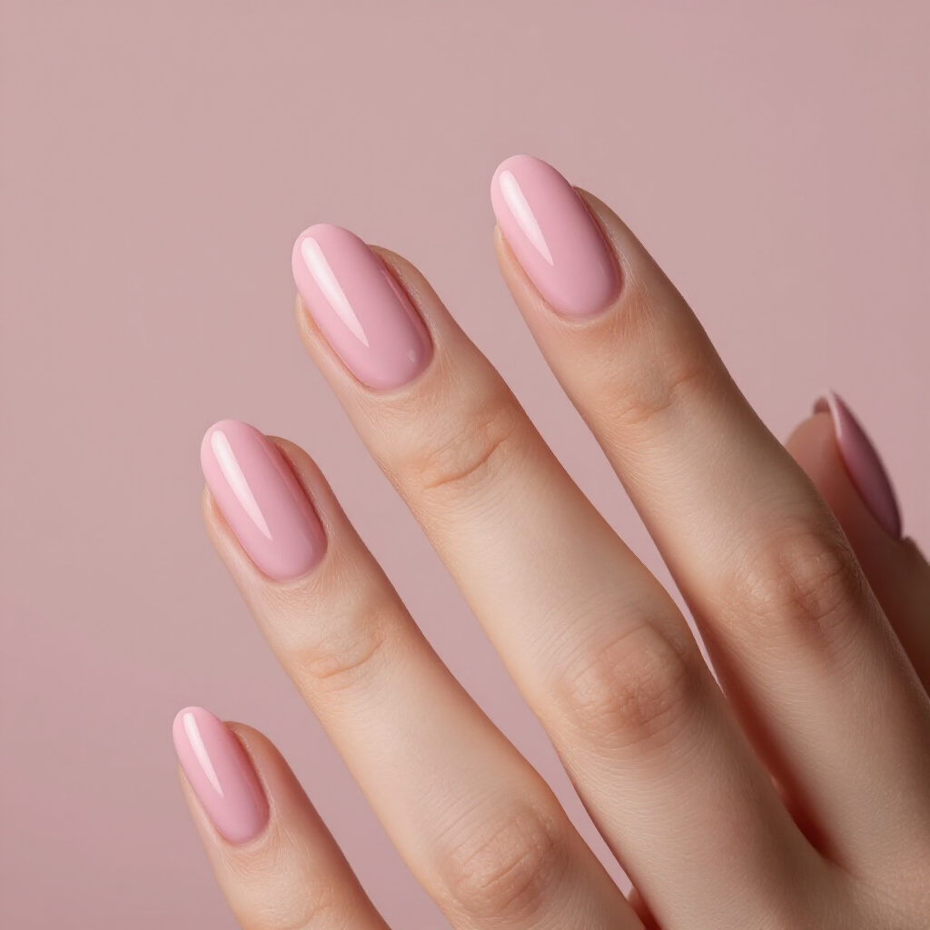 Pastel Pink Short Cute Velvet Nails with a Glitter French Tip - pink short cute velvet nails