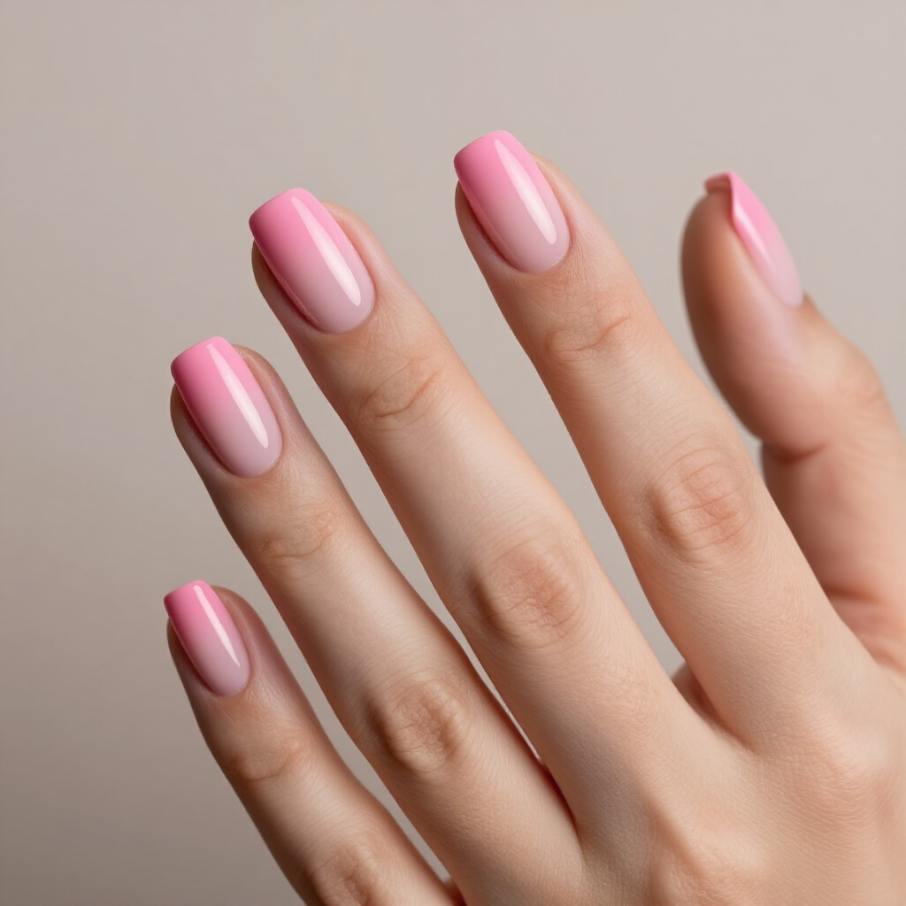 Salmon Pink Short Cute Velvet Nails with a Textured Glitter Design - pink short cute velvet nails