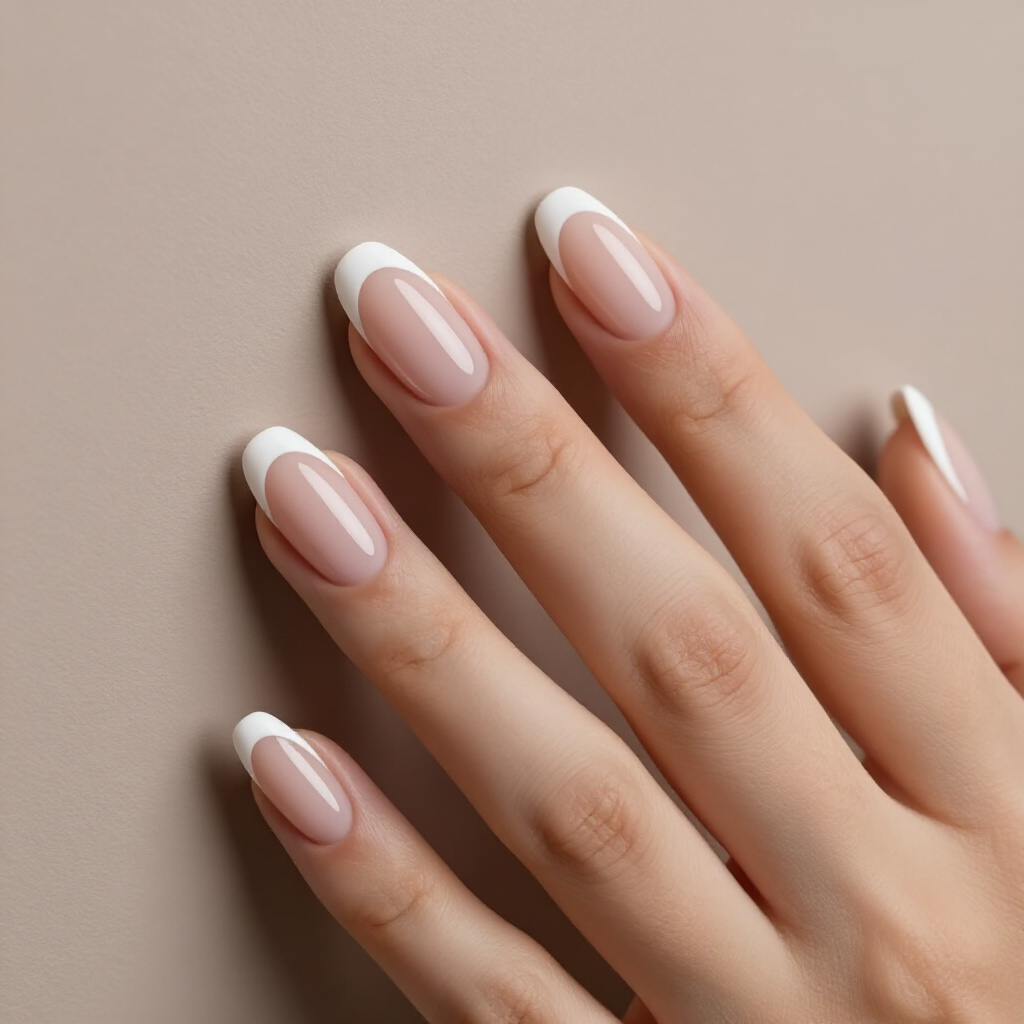 Encapsulated Glitter White Almond Velvet Nails: Hidden Sparkle - white almond velvet nails