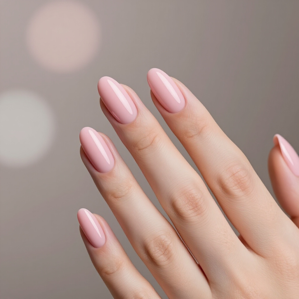 Blush Pink Almond Nails with a Chic, Single Glitter Ombre Tip - pink almond classy velvet nails