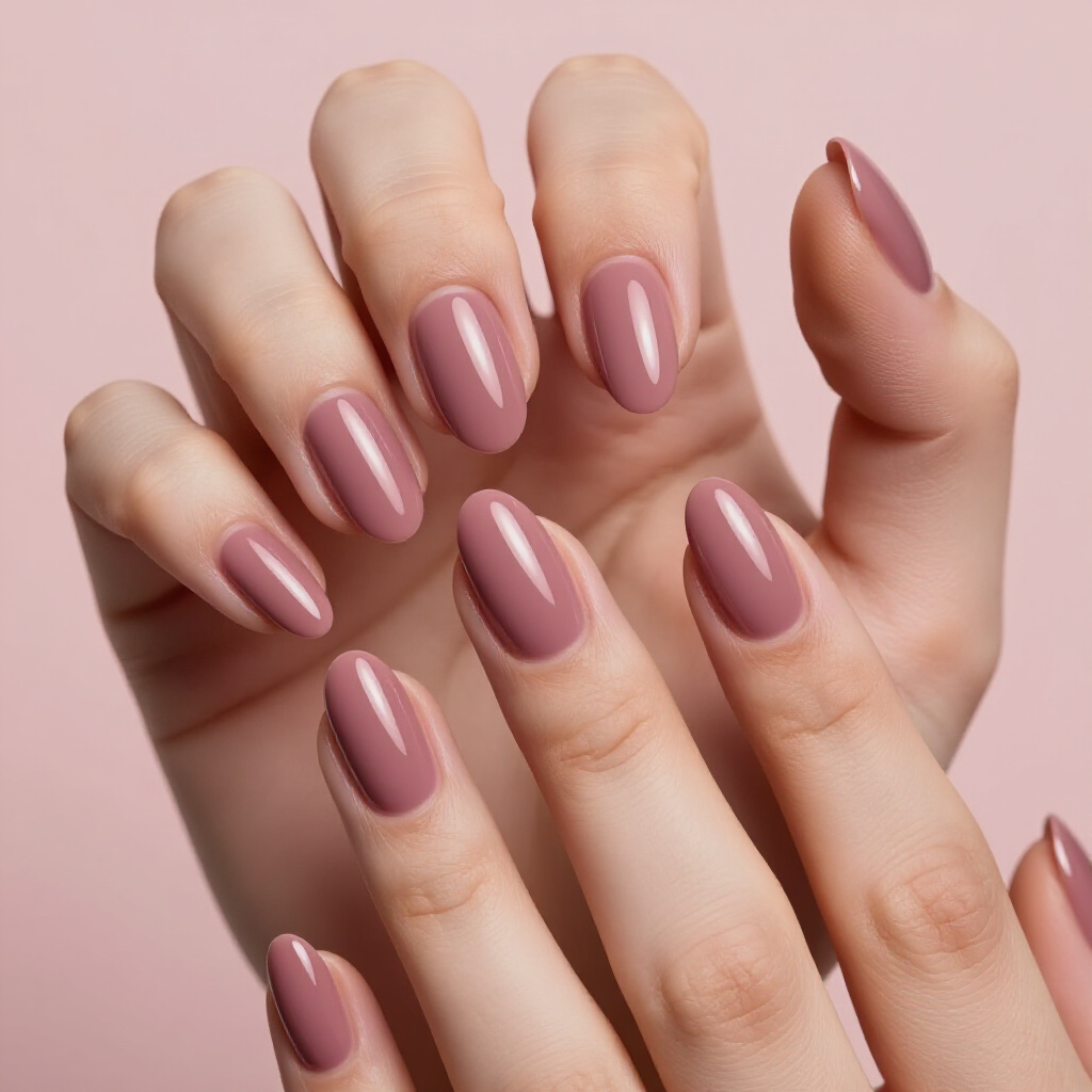 Soft Peach Almond Nails with a Fine Glitter Dust Overlay - pink almond classy velvet nails