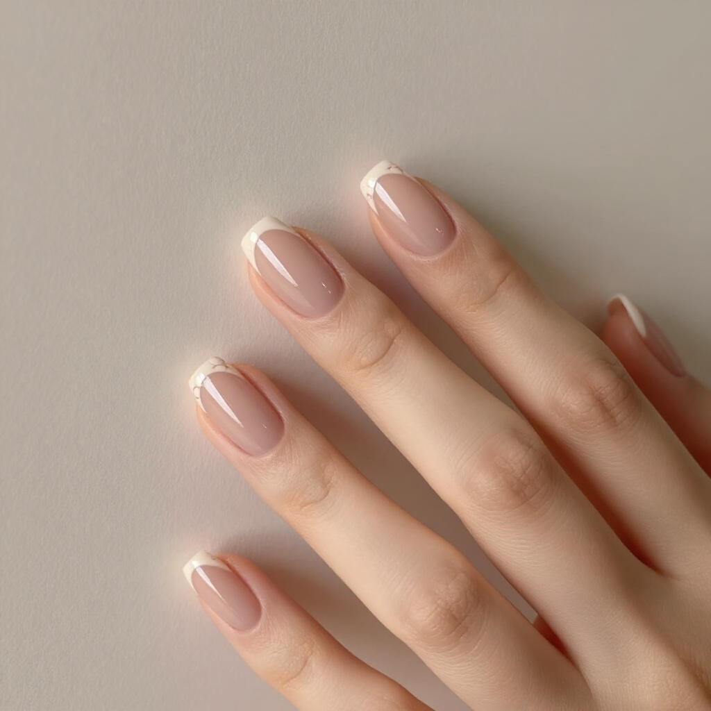 Light Beige Velvet with Rounded Edges - nude short simple velvet nails Light Beige Velvet with Rounded Edges - nude short simple velvet nails