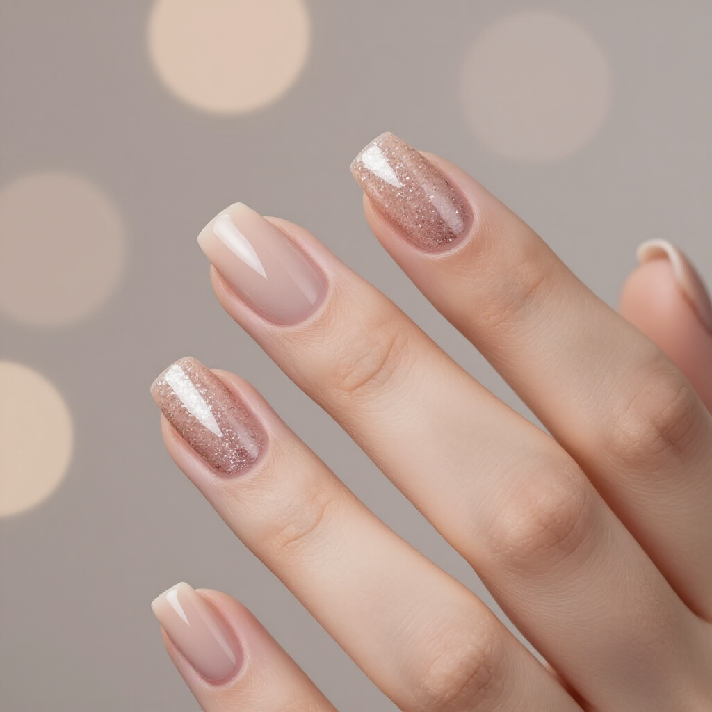 Warm Peach Nude Velvet with a Subtle Sheen - nude short simple velvet nails Warm Peach Nude Velvet with a Subtle Sheen - nude short simple velvet nails