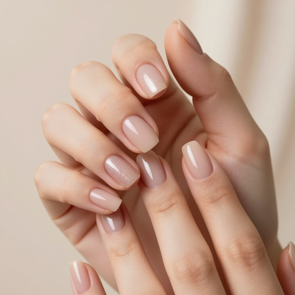 Subtle Rosy Nude Velvet for Everyday Elegance - nude short simple velvet nails Subtle Rosy Nude Velvet for Everyday Elegance - nude short simple velvet nails