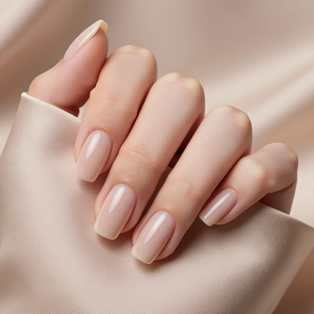 Oatmeal Nude Velvet with a Clean Matte Look - nude short simple velvet nails Oatmeal Nude Velvet with a Clean Matte Look - nude short simple velvet nails