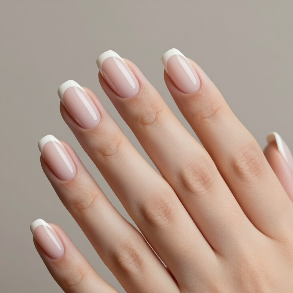 Soft Pastel Pink Tips on a Barely-There Pink Base for Delicate Short French - short french tip nails Soft Pastel Pink Tips on a Barely-There Pink Base for Delicate Short French - short french tip nails