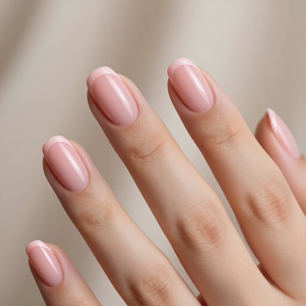 Micro French Tips with Ultra-Thin White Lines: Subtle Sophistication - short french tip nails Micro French Tips with Ultra-Thin White Lines: Subtle Sophistication - short french tip nails