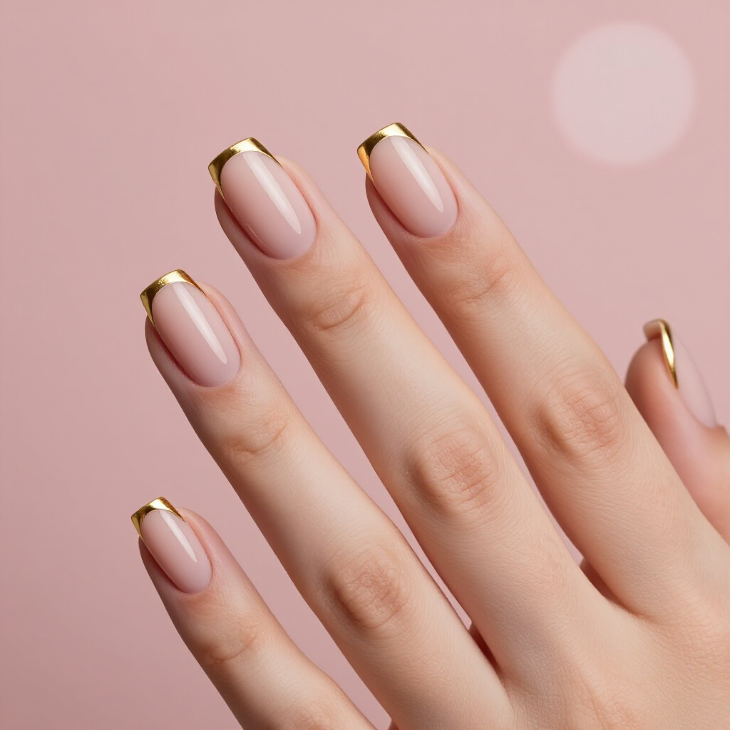 Glazed Donut French Tips with Iridescent Sheen: Pearly Short French Magic - short french tip nails Glazed Donut French Tips with Iridescent Sheen: Pearly Short French Magic - short french tip nails