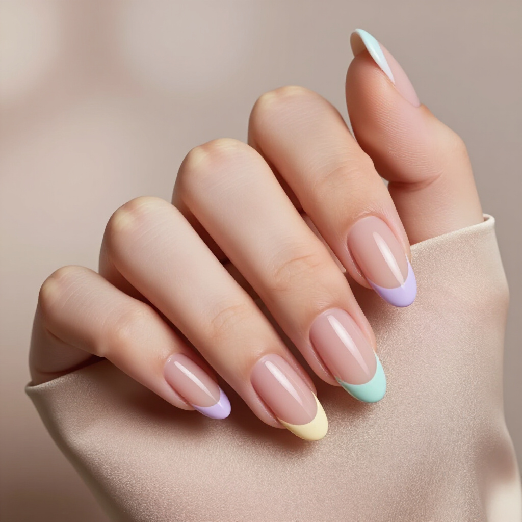Champagne Gold Tips on a Soft Blush Base: Luxurious Short French Elegance - short french tip nails Champagne Gold Tips on a Soft Blush Base: Luxurious Short French Elegance - short french tip nails