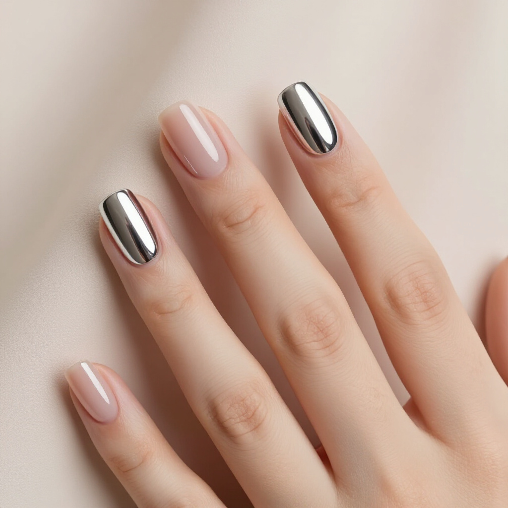 Pearlescent White Tips on a Milky Pink Base: Subtle Shimmer Short French - short french tip nails Pearlescent White Tips on a Milky Pink Base: Subtle Shimmer Short French - short french tip nails