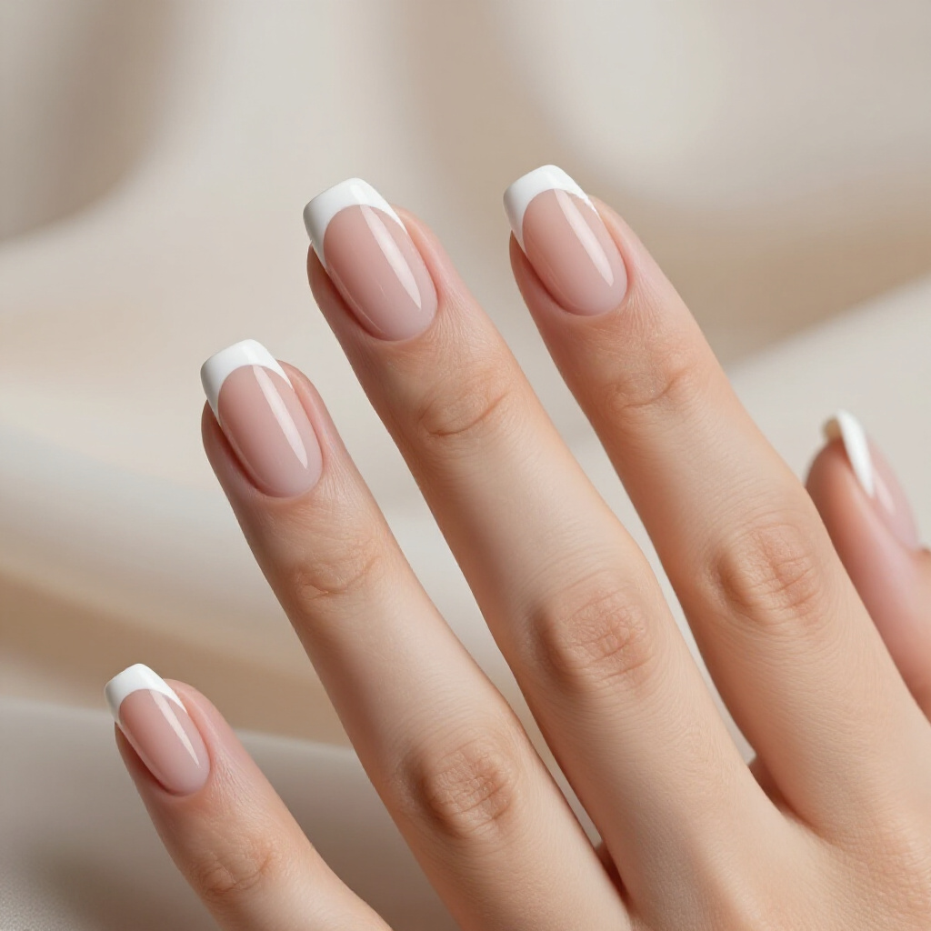 Double French Tips in Contrasting Colors on Short Nails - short french tip nails Double French Tips in Contrasting Colors on Short Nails - short french tip nails