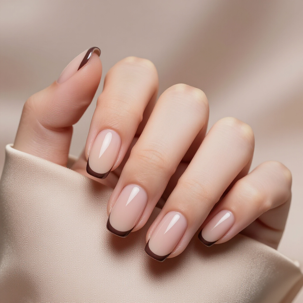 Color-Blocked French Tips on Short Nails for a Geometric Pop - short french tip nails Color-Blocked French Tips on Short Nails for a Geometric Pop - short french tip nails