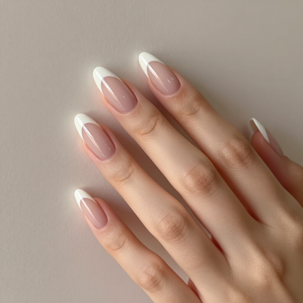 Soft Blush Pink Almond French Tips for Subtle Sophistication - almond french tip nails Soft Blush Pink Almond French Tips for Subtle Sophistication - almond french tip nails