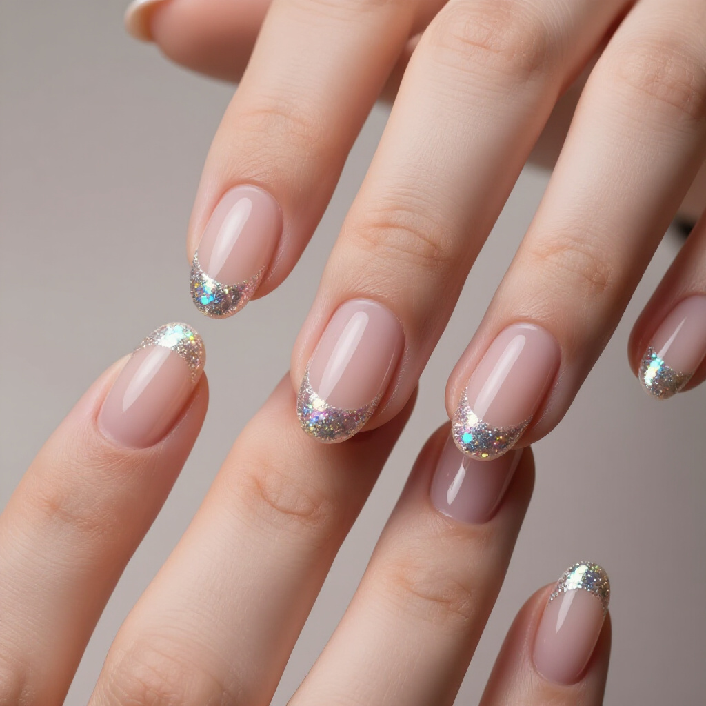Metallic Gold or Silver Almond French Tips - almond french tip nails Metallic Gold or Silver Almond French Tips - almond french tip nails