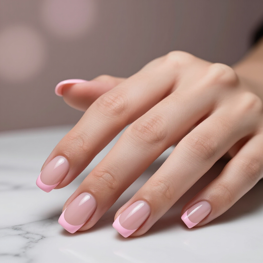 Bright Fuchsia Pink Short French Tip Nails with a Bold Look - pink short french tip nails