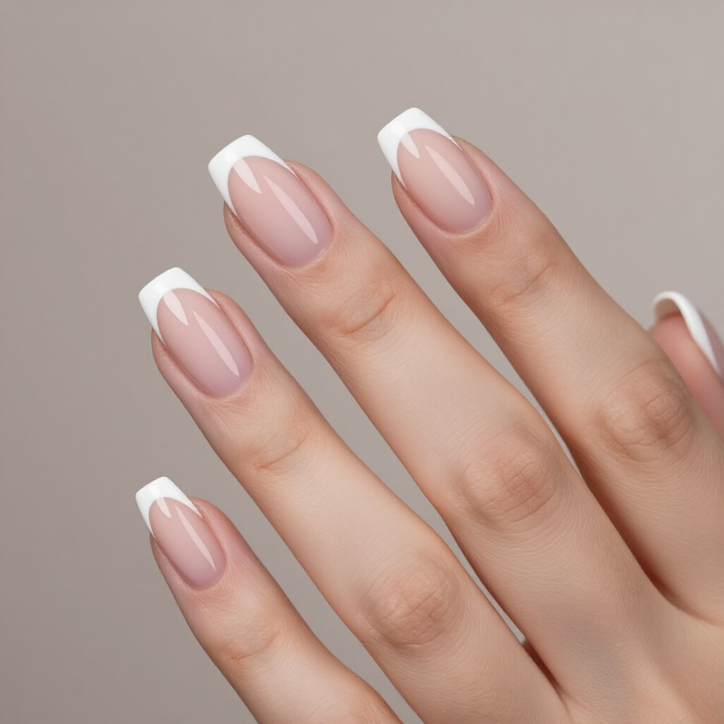 Classic Almond Short White French Tip Nails with a Subtle Curve - white short french tip nails Classic Almond Short White French Tip Nails with a Subtle Curve - white short french tip nails